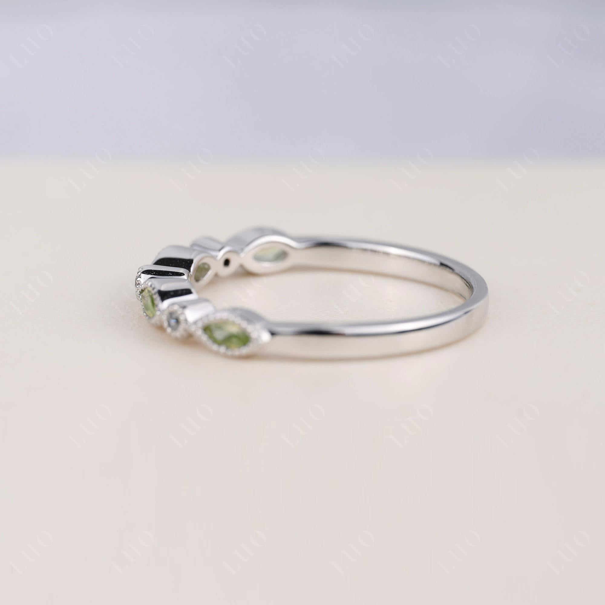 Peridot Milgrain Band Ring - LUO Jewelry