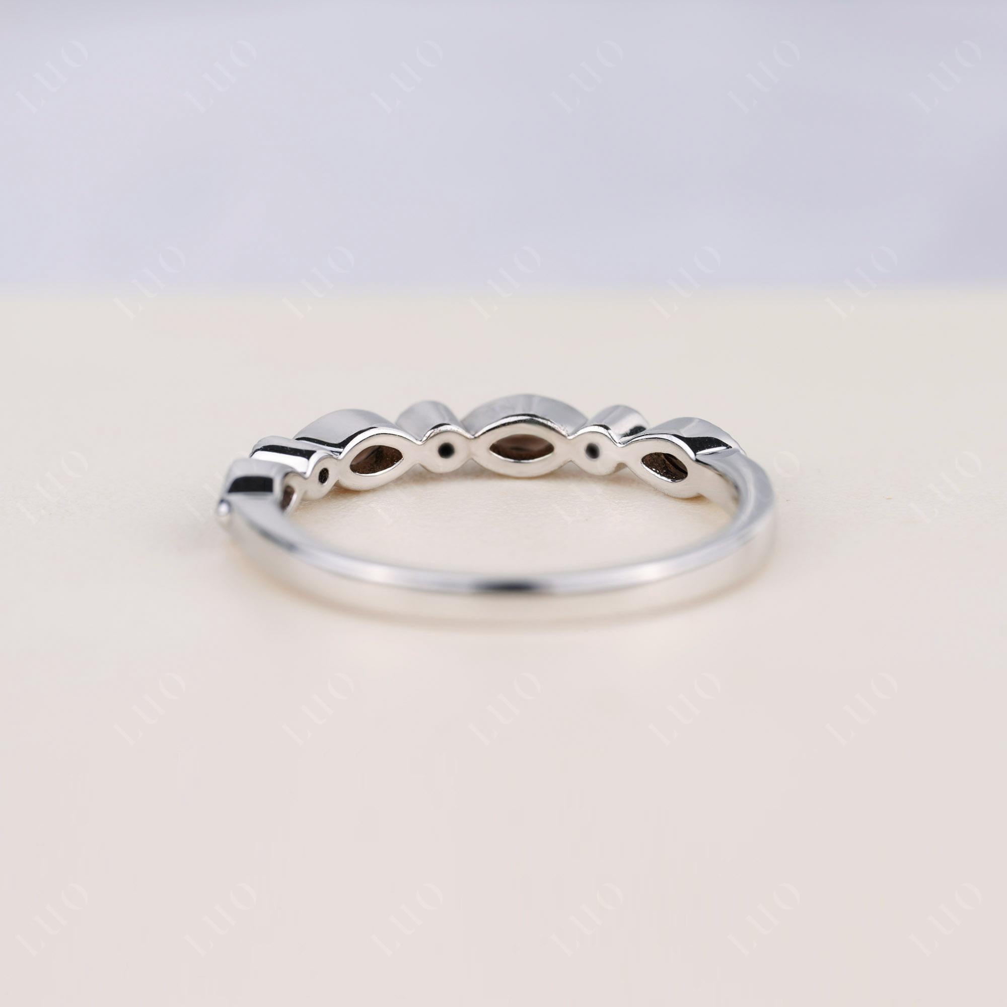 Vintage Smoky Quartz Wedding Band Ring - LUO Jewelry