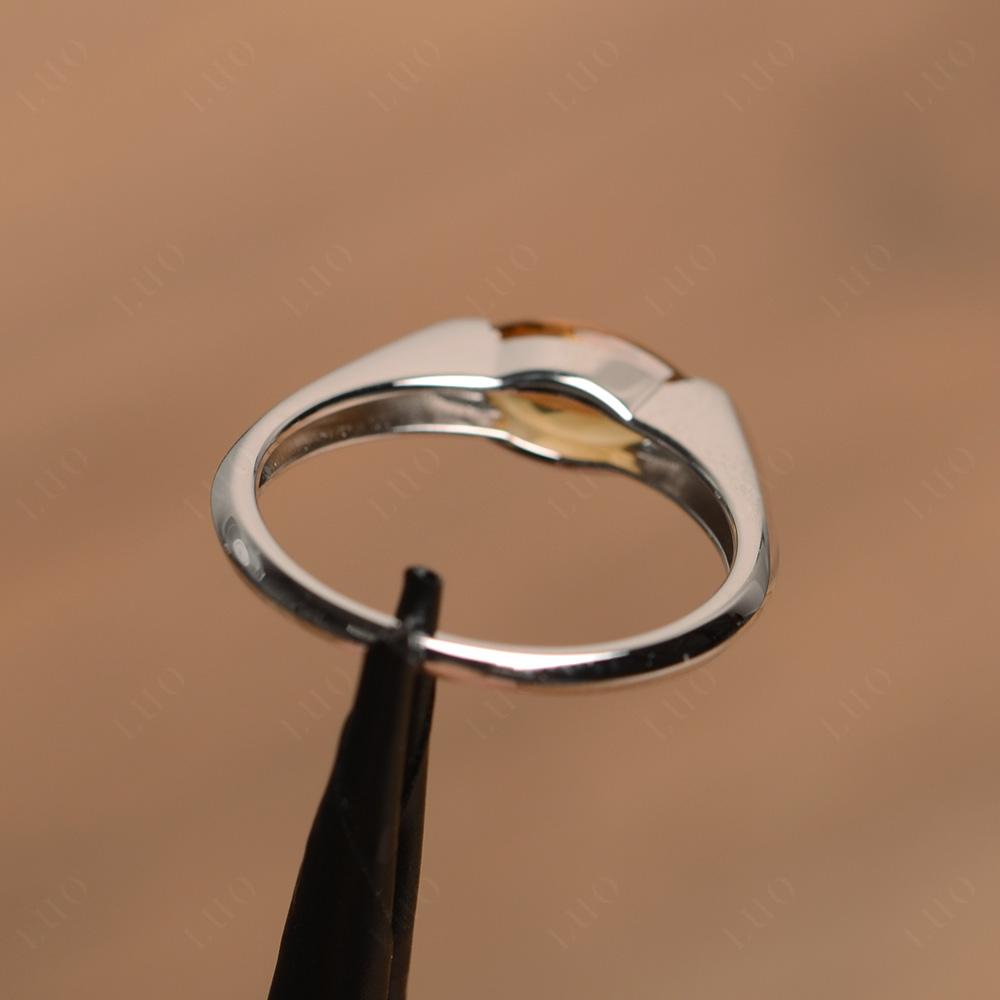 Citrine East West Marquise Engagement Ring - LUO Jewelry