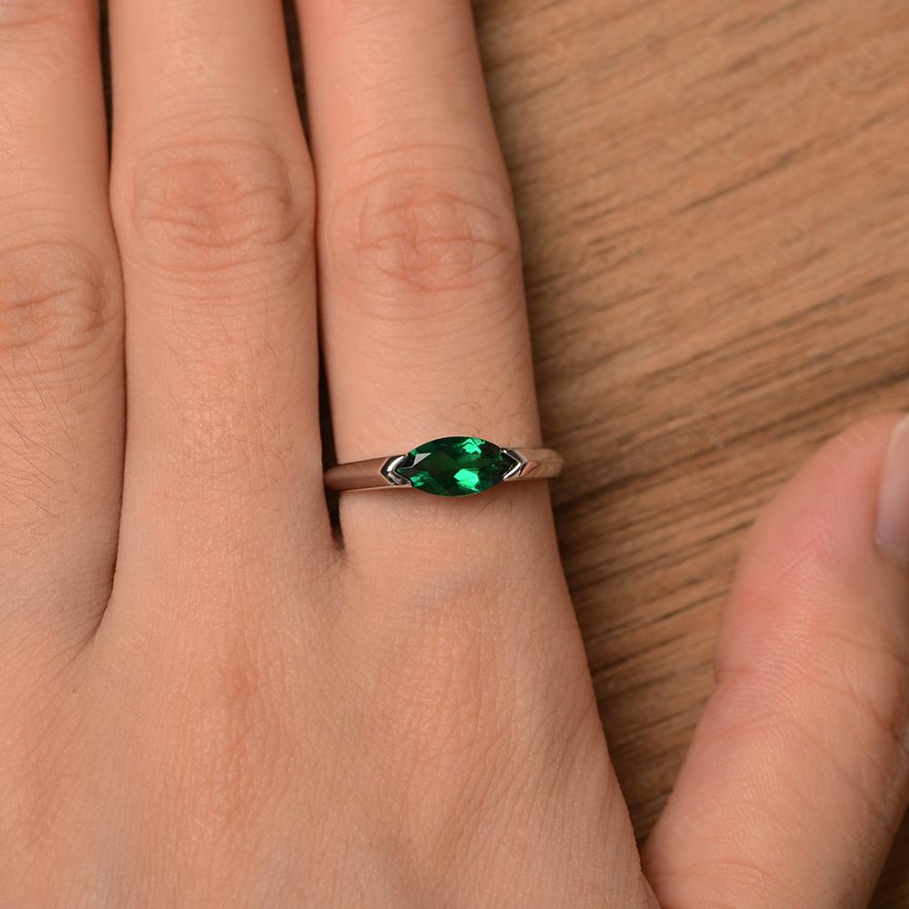 Emerald East West Marquise Ring - LUO Jewelry