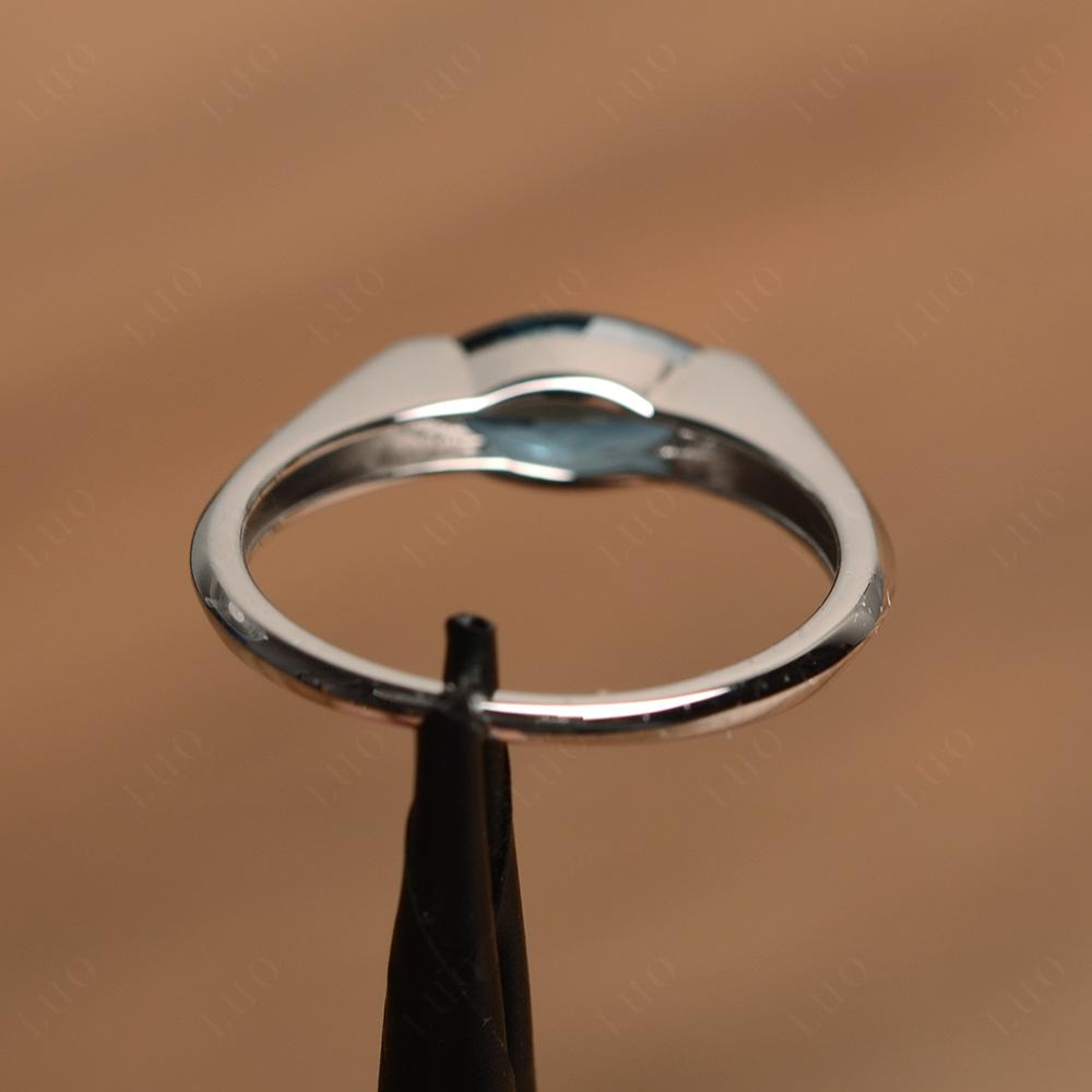 London Blue Topaz East West Marquise Ring - LUO Jewelry