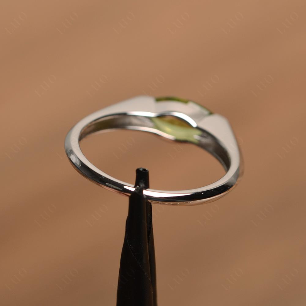 Peridot East West Marquise Engagement Ring - LUO Jewelry