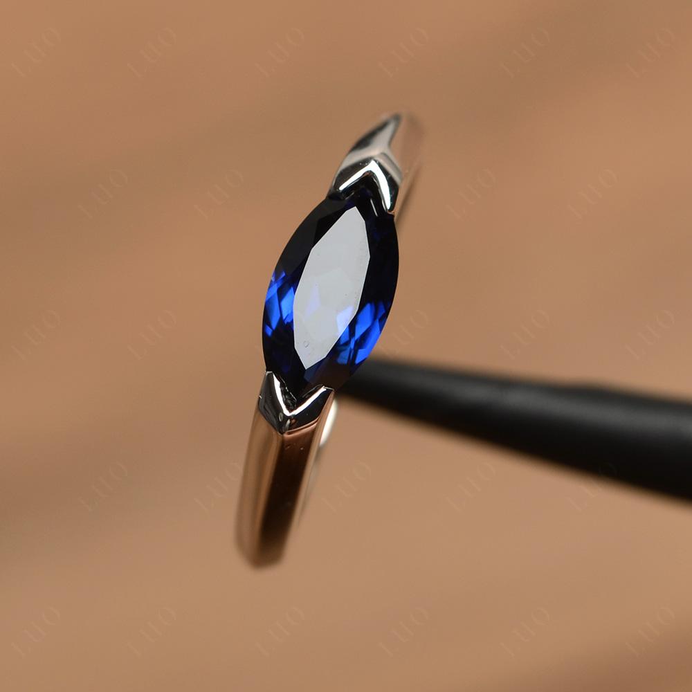 Sapphire East West Marquise Ring - LUO Jewelry