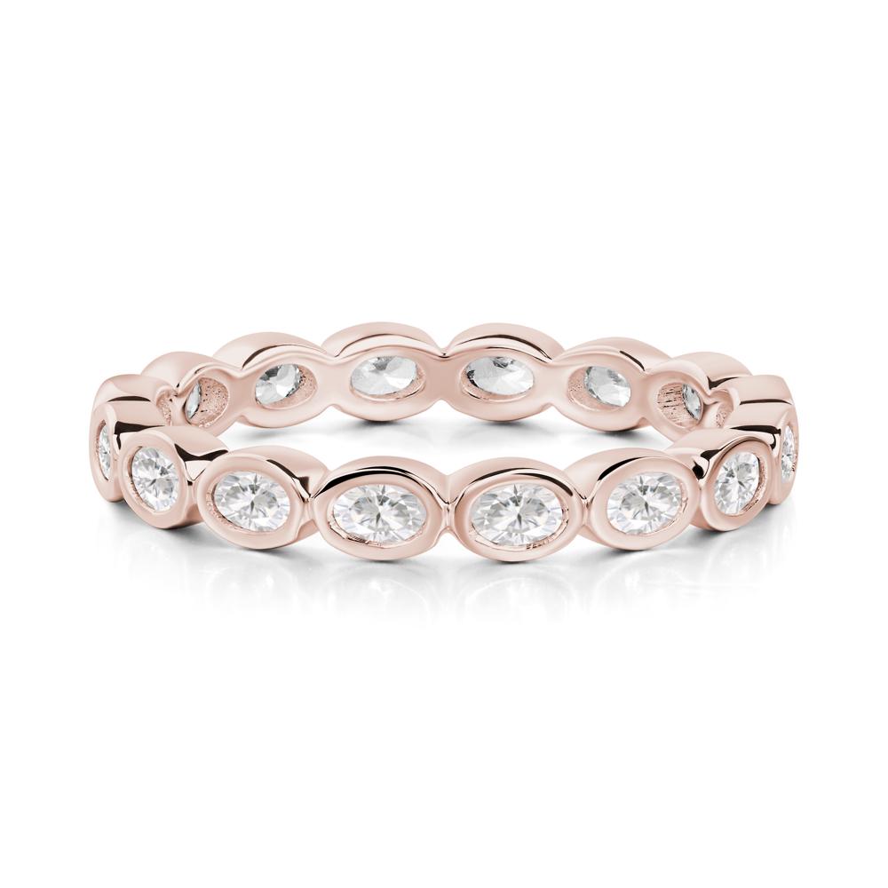 Cubic Zirconia Bezel Set Eternity Ring - LUO Jewelry #metal_14k rose gold