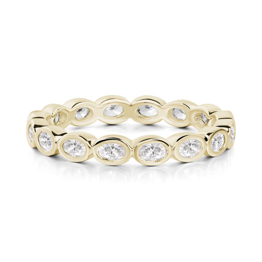Cubic Zirconia Bezel Set Eternity Ring - LUO Jewelry #metal_14k yellow gold