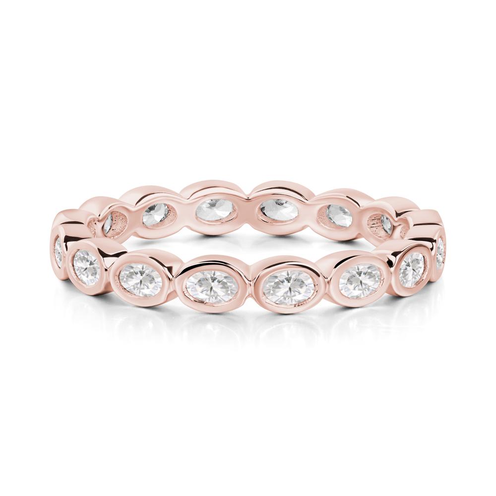 Cubic Zirconia Bezel Set Eternity Ring - LUO Jewelry #metal_18k rose gold