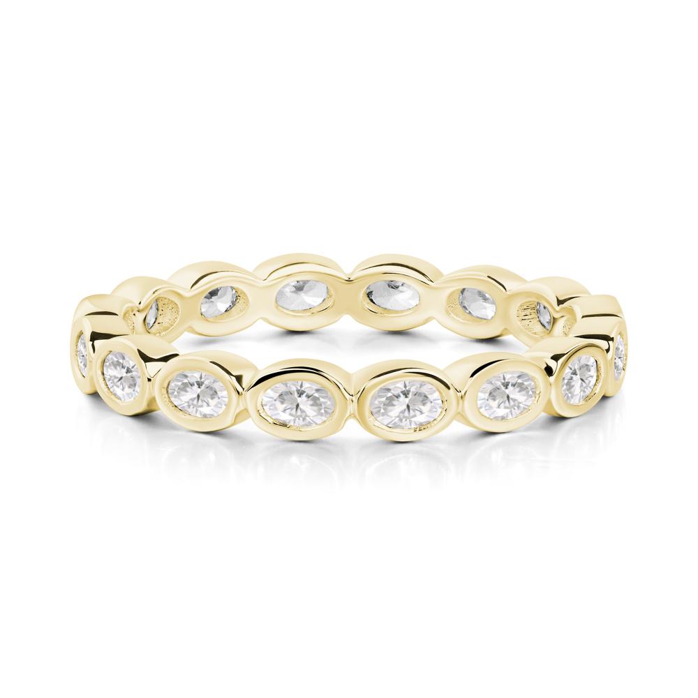 Cubic Zirconia Bezel Set Eternity Ring - LUO Jewelry #metal_18k yellow gold