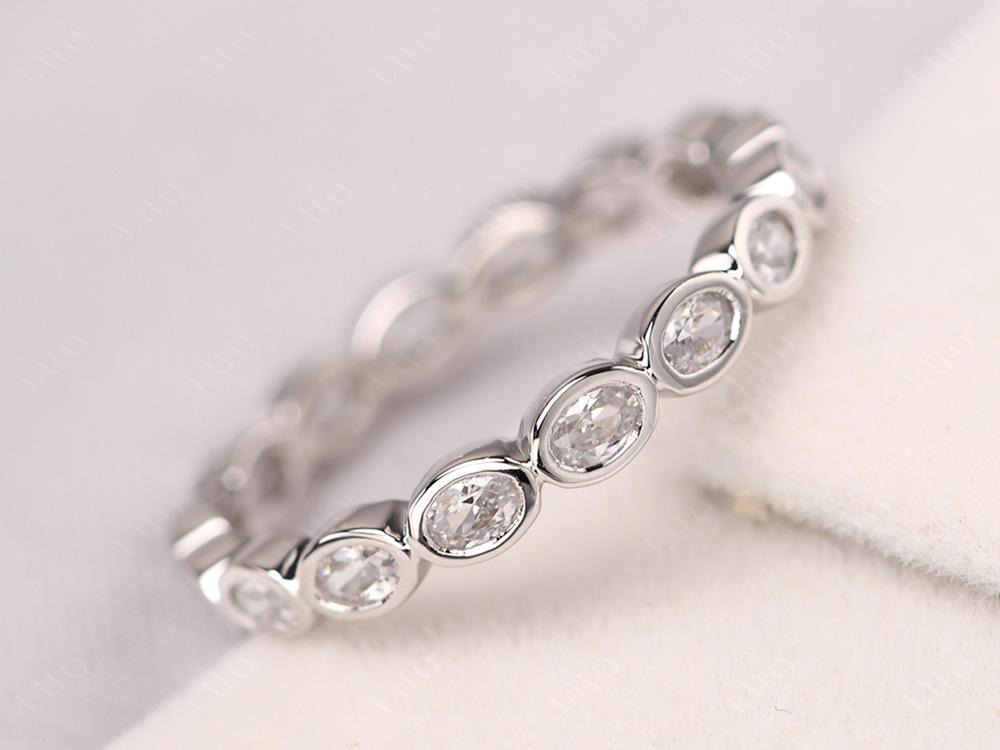 Cubic Zirconia Bezel Set Eternity Ring - LUO Jewelry