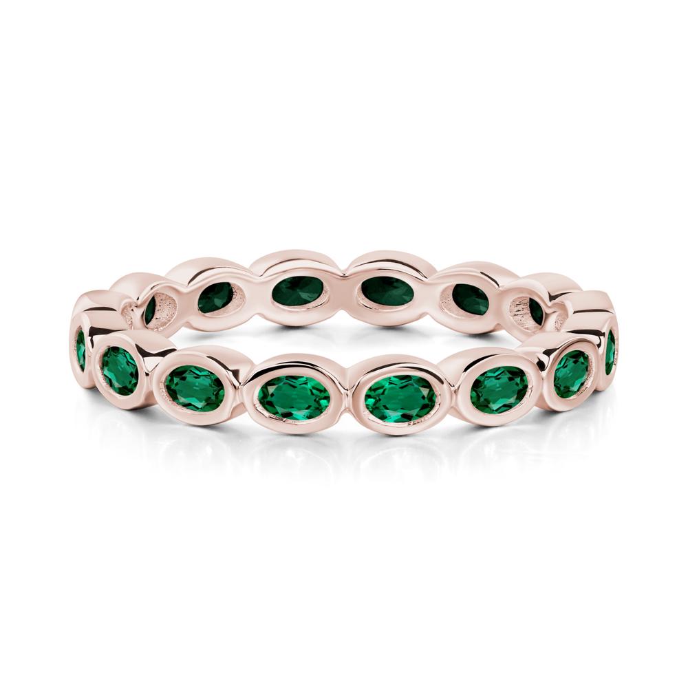 Emerald Bezel Set Eternity Ring - LUO Jewelry #metal_14k rose gold