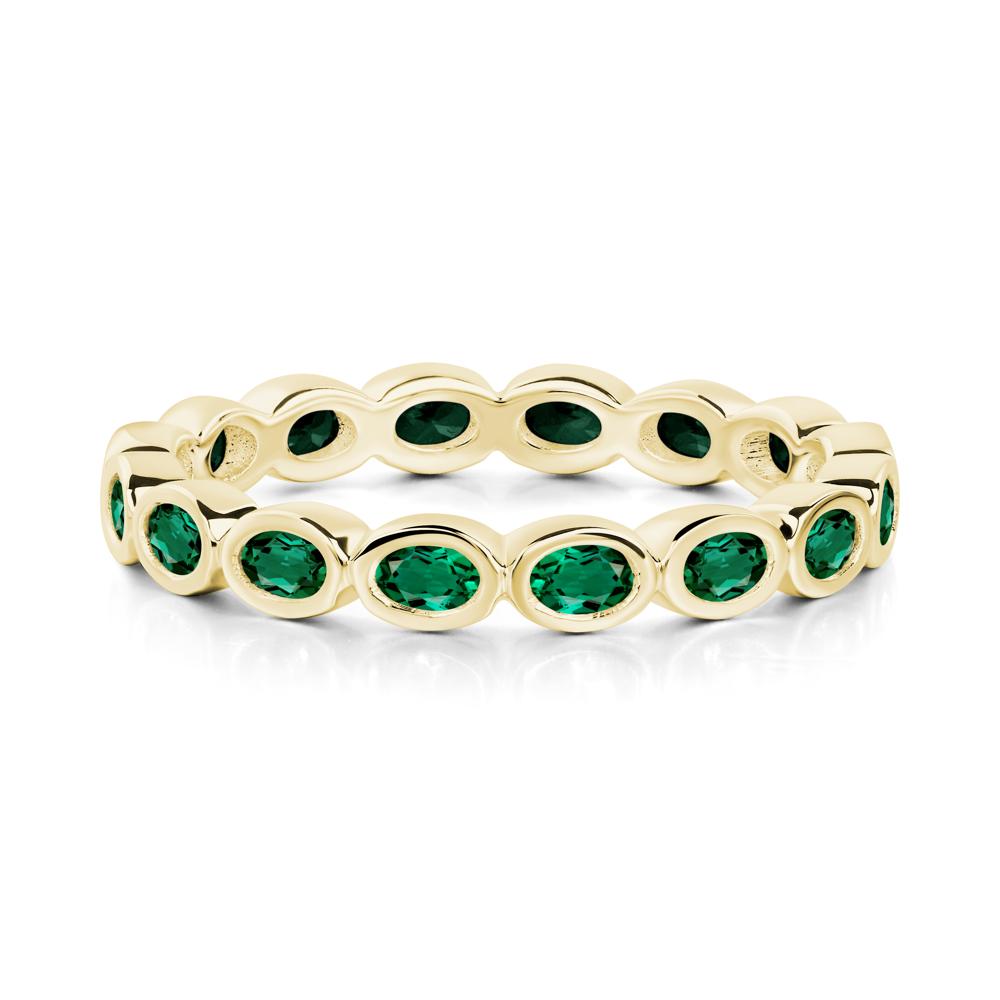 Emerald Bezel Set Eternity Ring - LUO Jewelry #metal_18k yellow gold