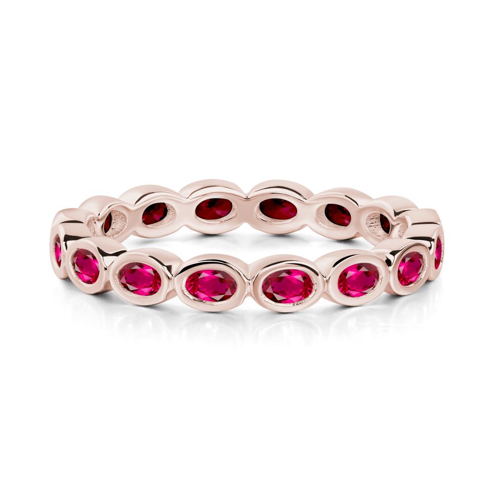 Ruby Eternity Oval Ring - LUO Jewelry #metal_14k rose gold