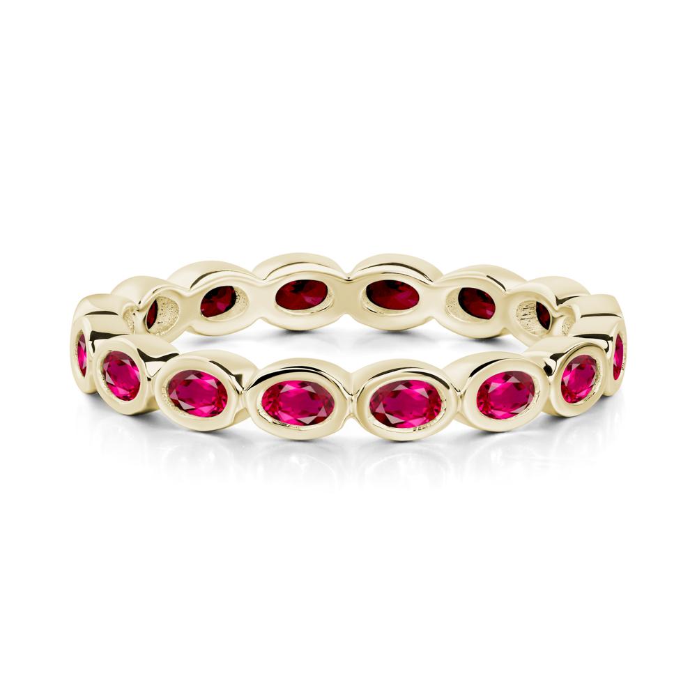 Ruby Eternity Oval Ring - LUO Jewelry #metal_14k yellow gold