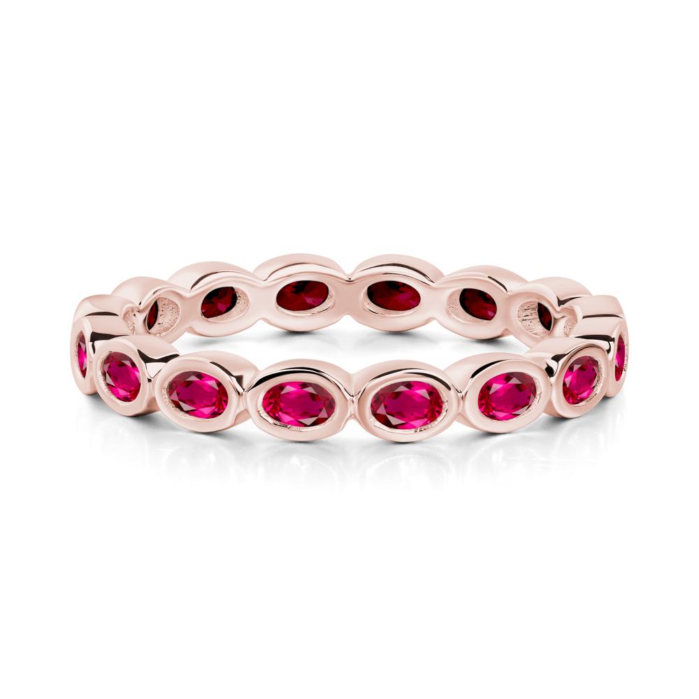 Ruby Eternity Oval Ring - LUO Jewelry #metal_18k rose gold