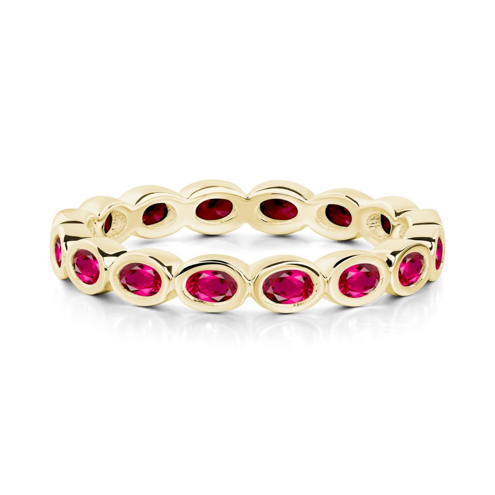 Ruby Eternity Oval Ring - LUO Jewelry #metal_18k yellow gold