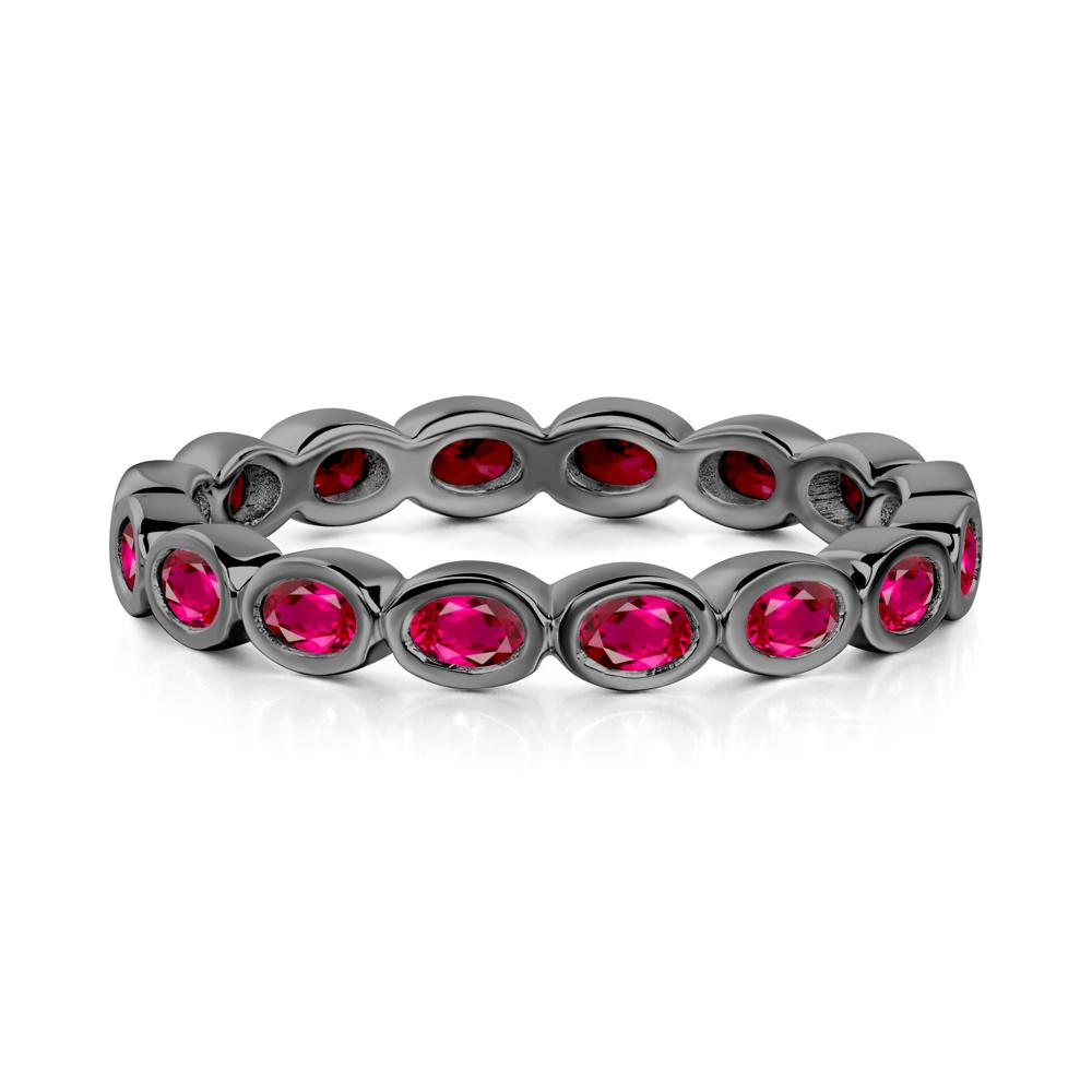 Ruby Eternity Oval Ring - LUO Jewelry #metal_black finish sterling silver
