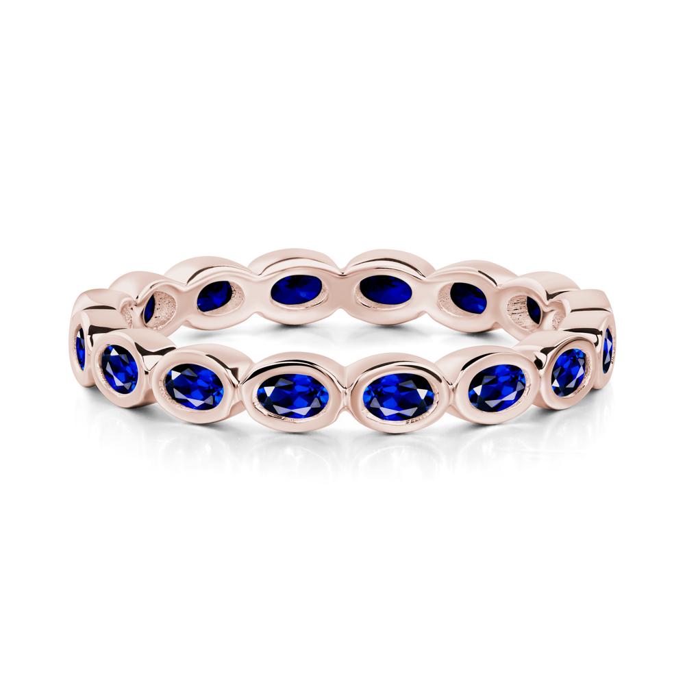 Sapphire Eternity Oval Ring - LUO Jewelry #metal_14k rose gold