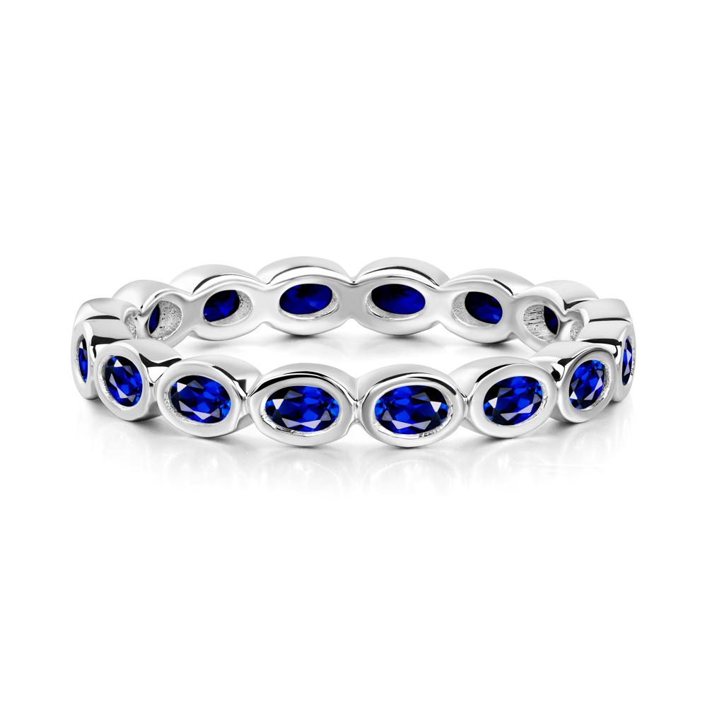 Sapphire Eternity Oval Ring - LUO Jewelry #metal_14k white gold