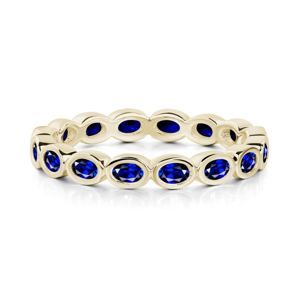Sapphire Eternity Oval Ring - LUO Jewelry #metal_14k yellow gold