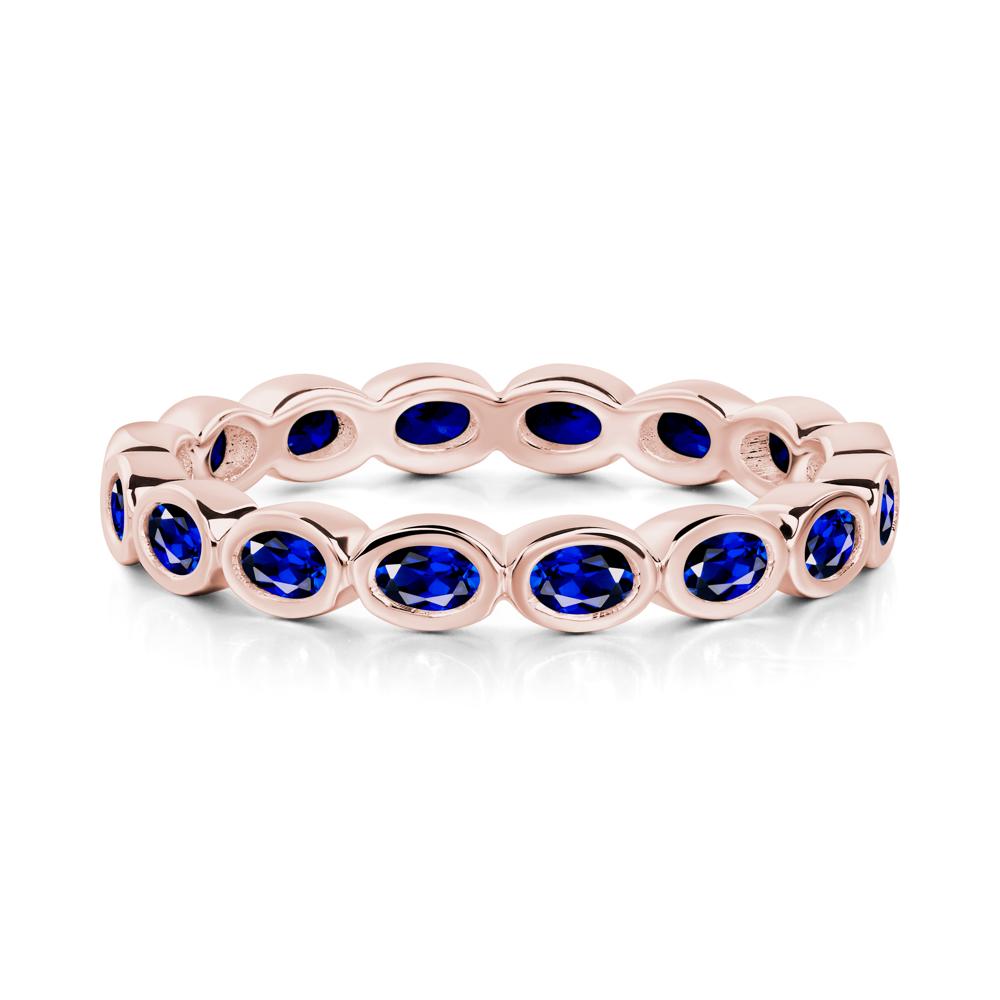 Sapphire Eternity Oval Ring - LUO Jewelry #metal_18k rose gold