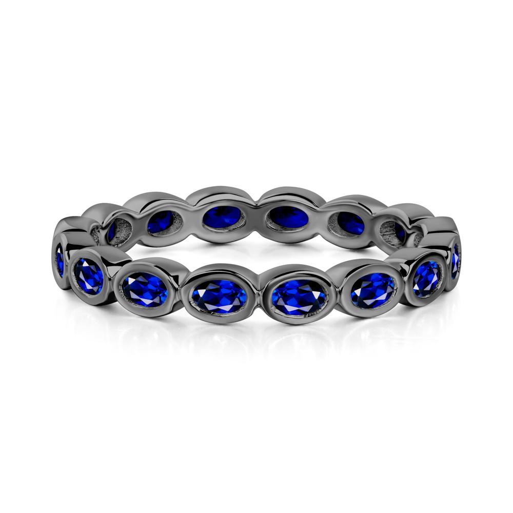Sapphire Eternity Oval Ring - LUO Jewelry #metal_black finish sterling silver