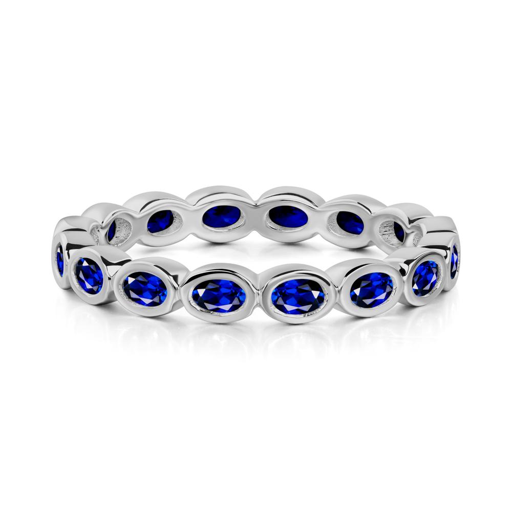 Sapphire Eternity Oval Ring - LUO Jewelry #metal_platinum