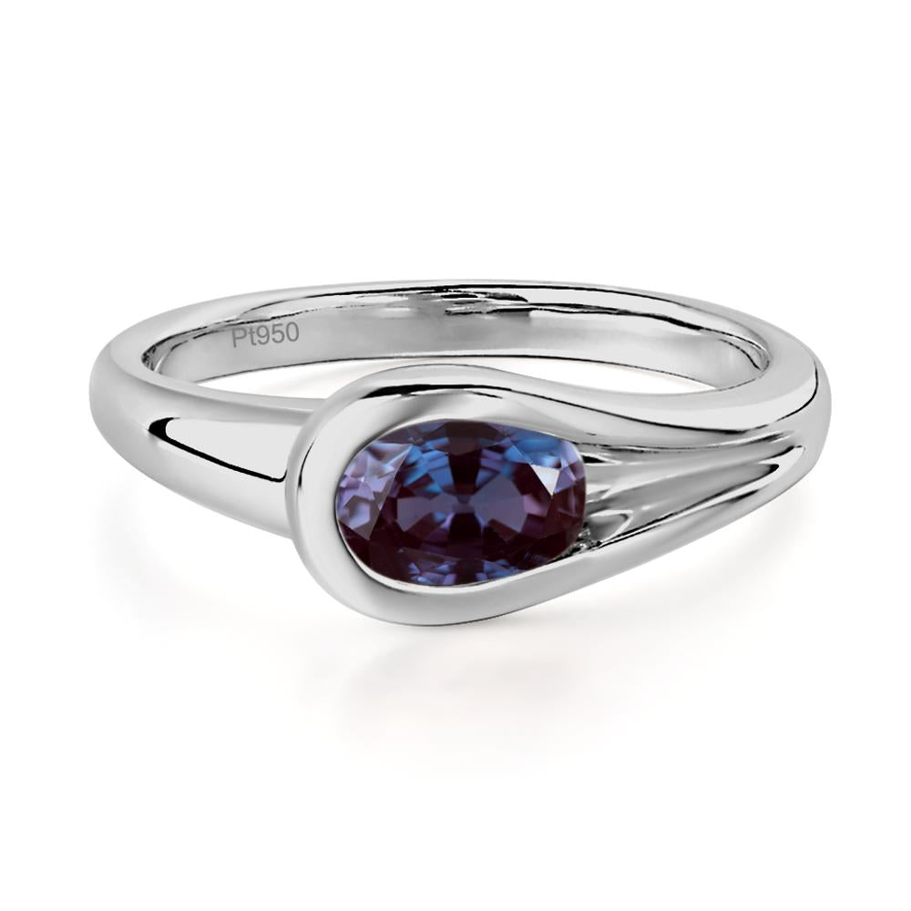 Alexandrite Simple Oval Engagement Ring - LUO Jewelry #metal_platinum