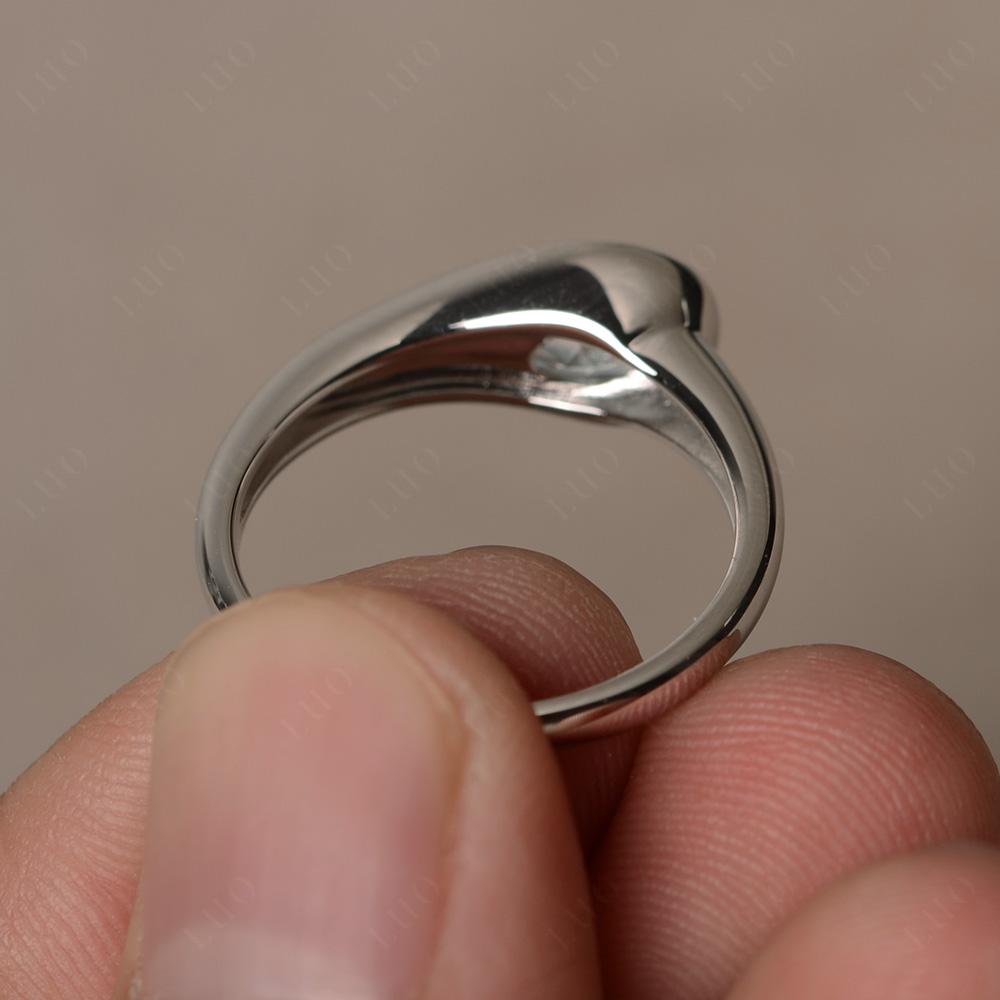 Aquamarine Minimalist Engagement Ring - LUO Jewelry