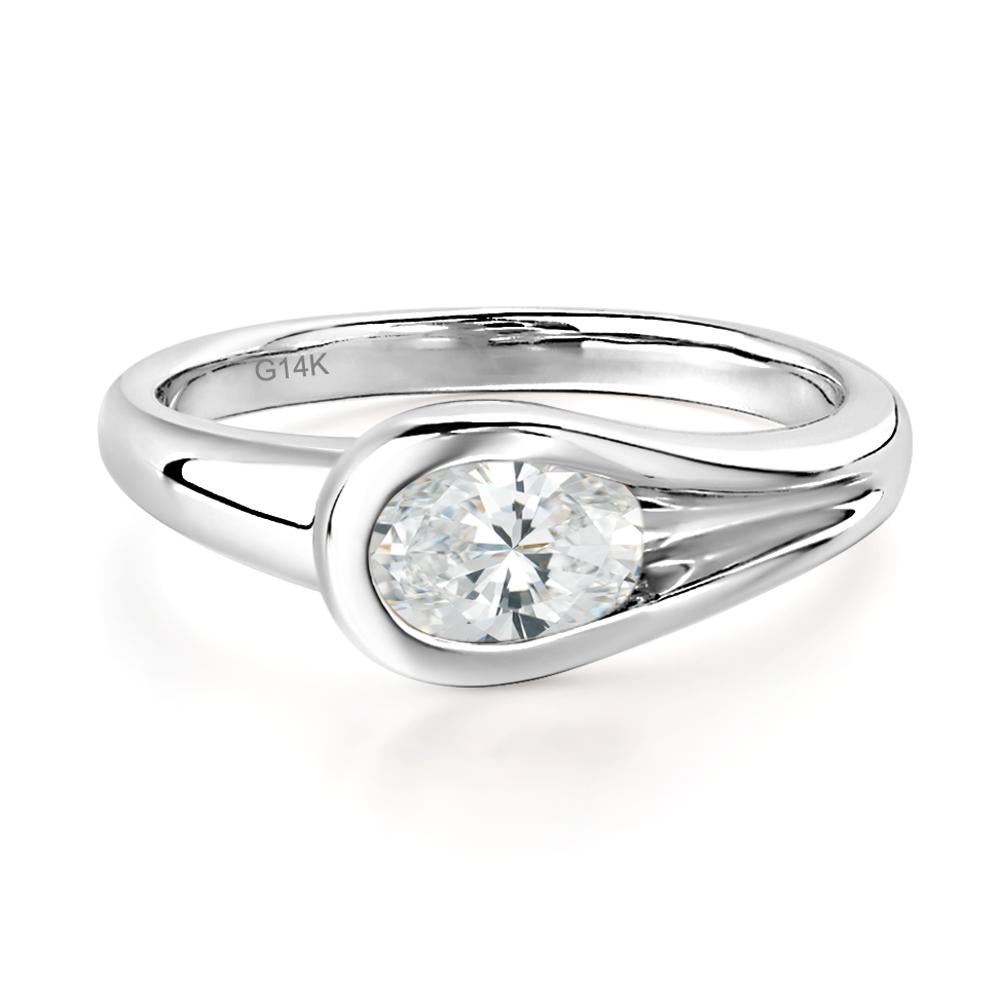 Diamond Streamline Ring - LUO Jewelry #metal_14k white gold
