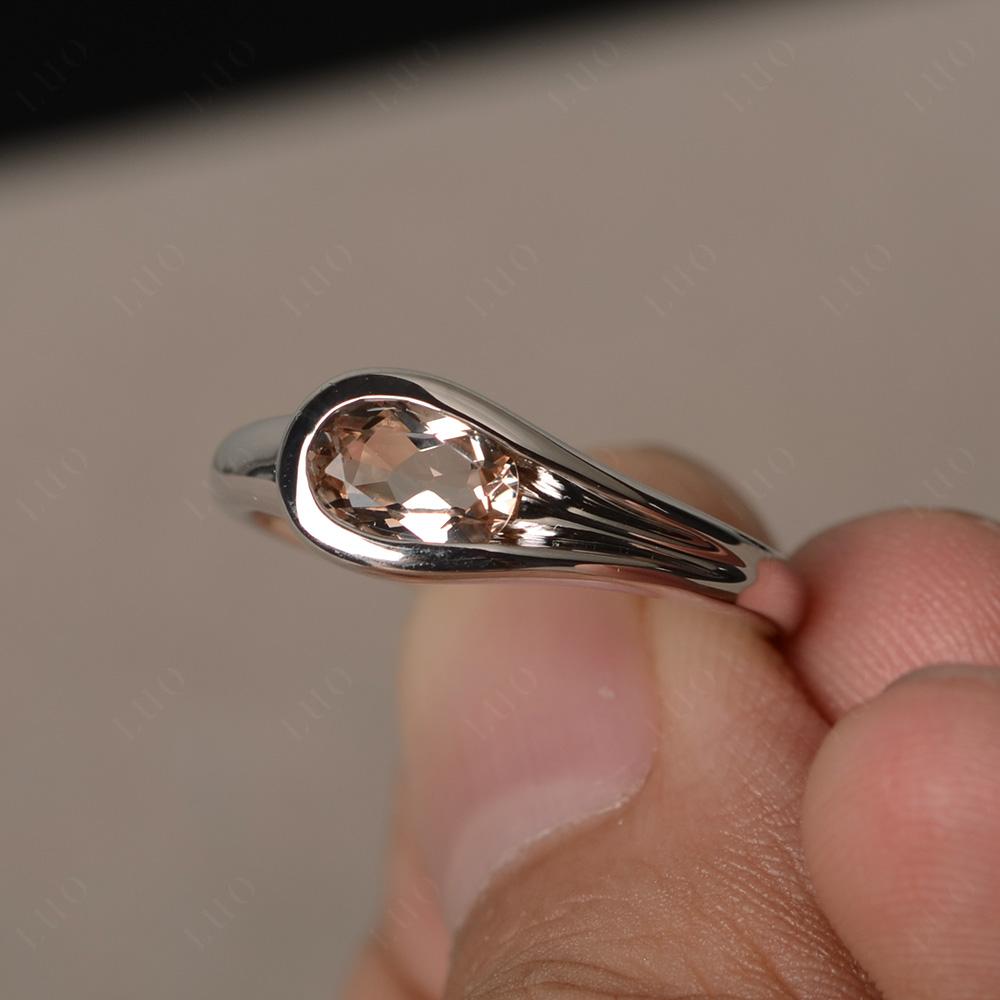 Morganite Simple Oval Engagement Ring - LUO Jewelry