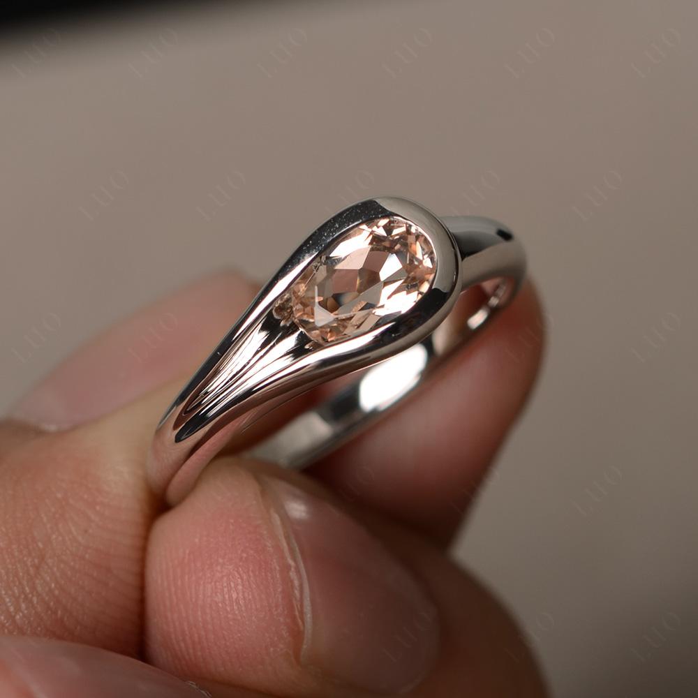 Morganite Simple Oval Engagement Ring - LUO Jewelry