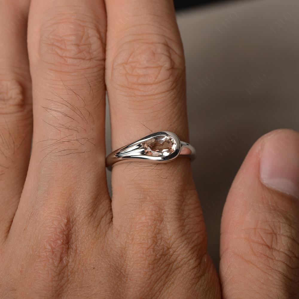 Morganite Simple Oval Engagement Ring - LUO Jewelry