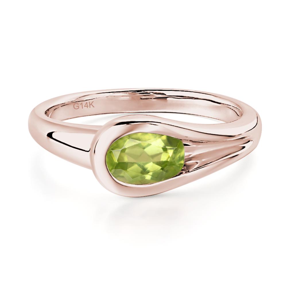 Peridot Streamline Ring - LUO Jewelry #metal_14k rose gold