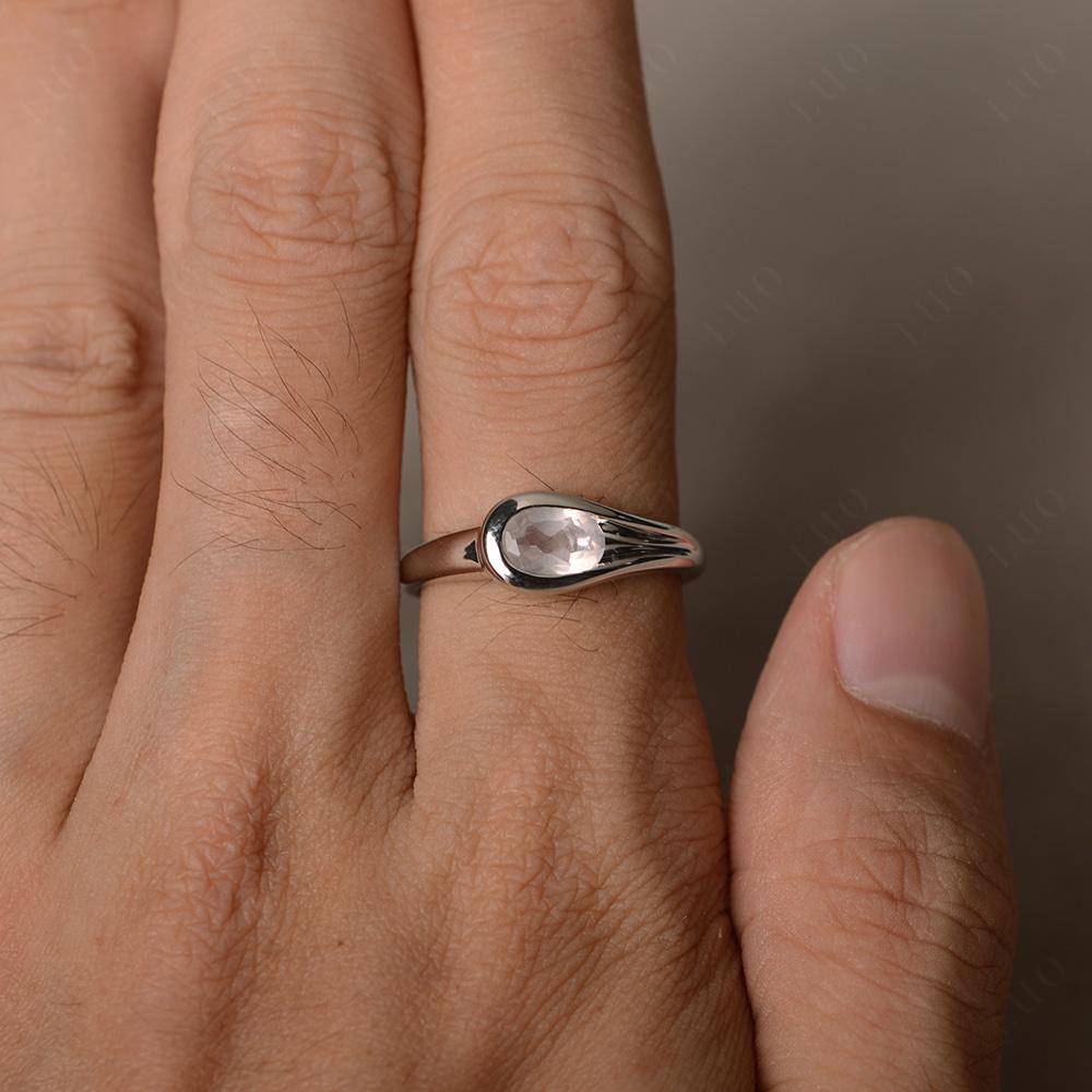 Rose Quartz Minimalist Engagement Ring - LUO Jewelry
