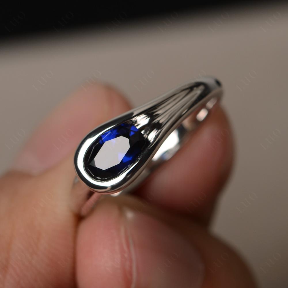 Sapphire Simple Oval Engagement Ring - LUO Jewelry