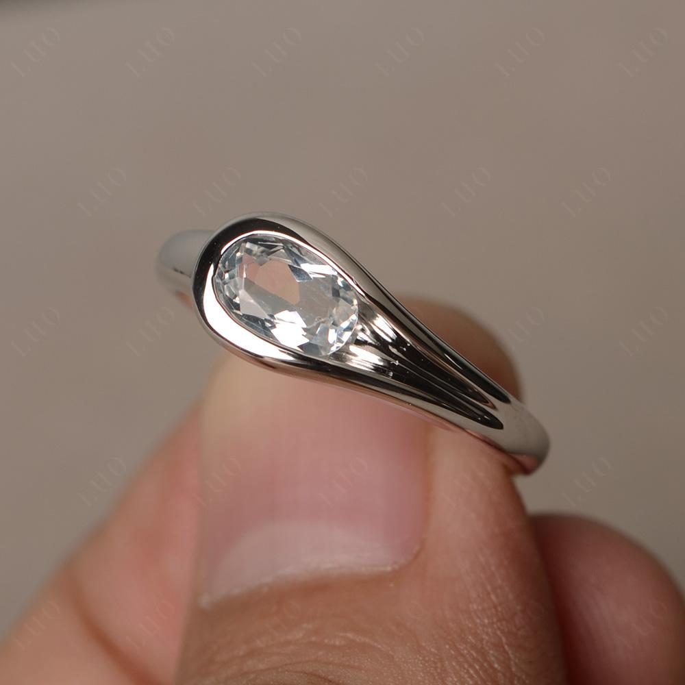 White Topaz Minimalist Engagement Ring - LUO Jewelry