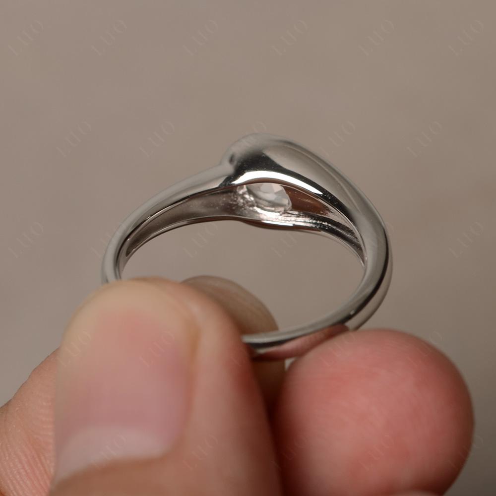 White Topaz Minimalist Engagement Ring - LUO Jewelry