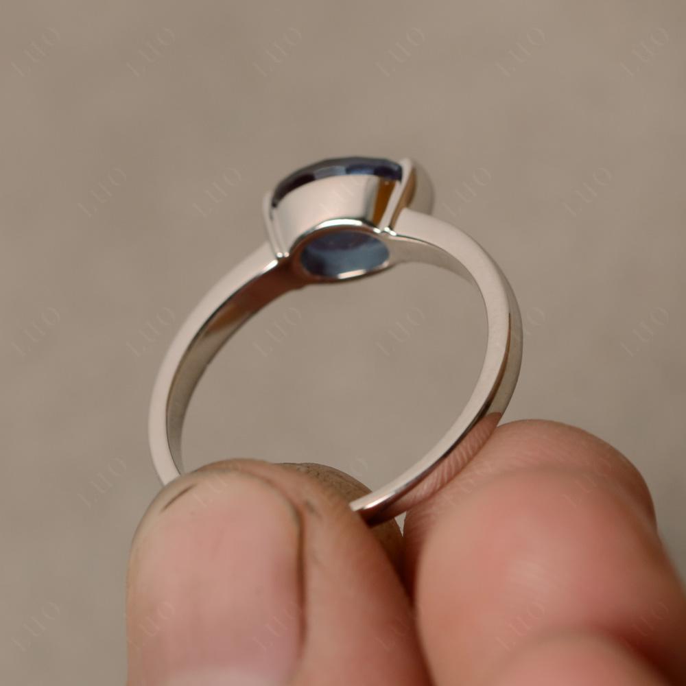 Oval Alexandrite Horizontal Engagement Ring - LUO Jewelry