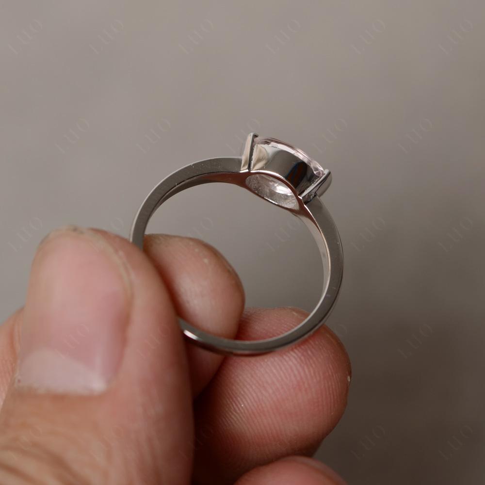 Oval Morganite Horizontal Engagement Ring - LUO Jewelry