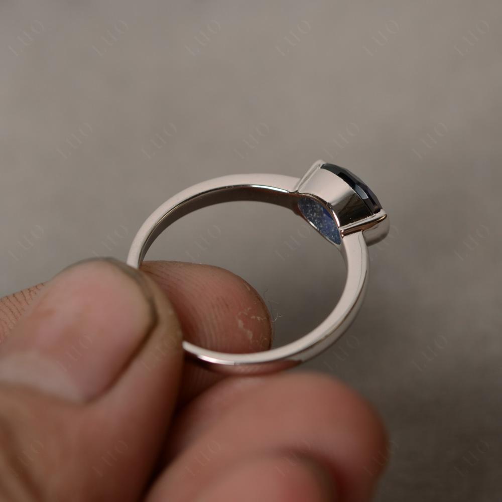 Oval Sapphire Horizontal Engagement Ring - LUO Jewelry