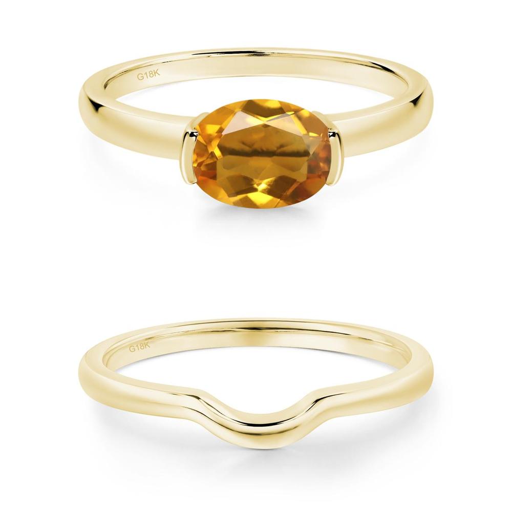 Oval Citrine Horizontal Engagement Ring - LUO Jewelry #metal_xxxxx