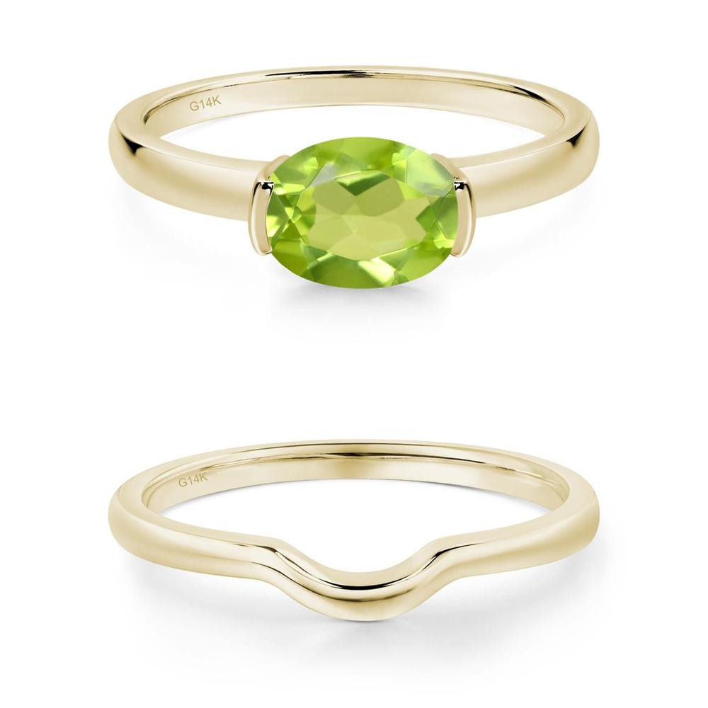 Oval Peridot Horizontal Engagement Ring - LUO Jewelry #metal_xxxxx