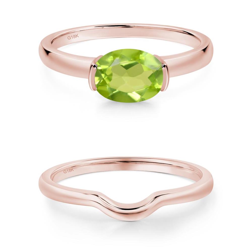 Oval Peridot Horizontal Engagement Ring - LUO Jewelry #metal_xxxxx