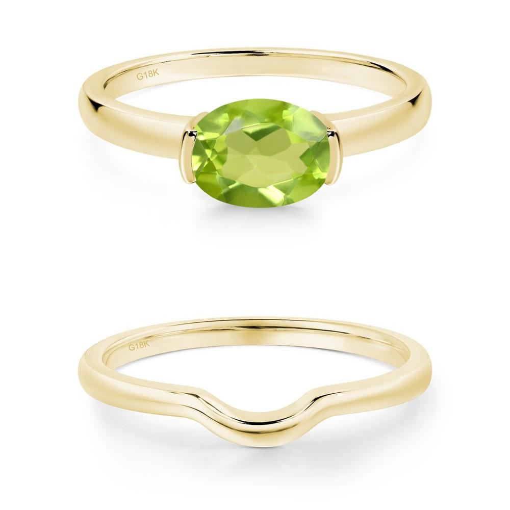 Oval Peridot Horizontal Engagement Ring - LUO Jewelry #metal_xxxxx