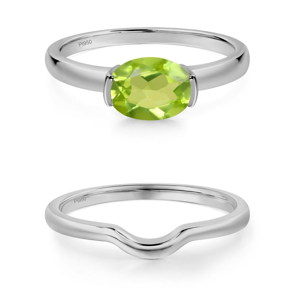 Oval Peridot Horizontal Engagement Ring - LUO Jewelry #metal_xxxxx