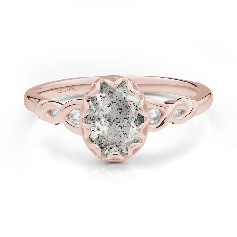 Herkimer Diamond Vintage Oval Engagement Ring - LUO Jewelry #metal_14k rose gold