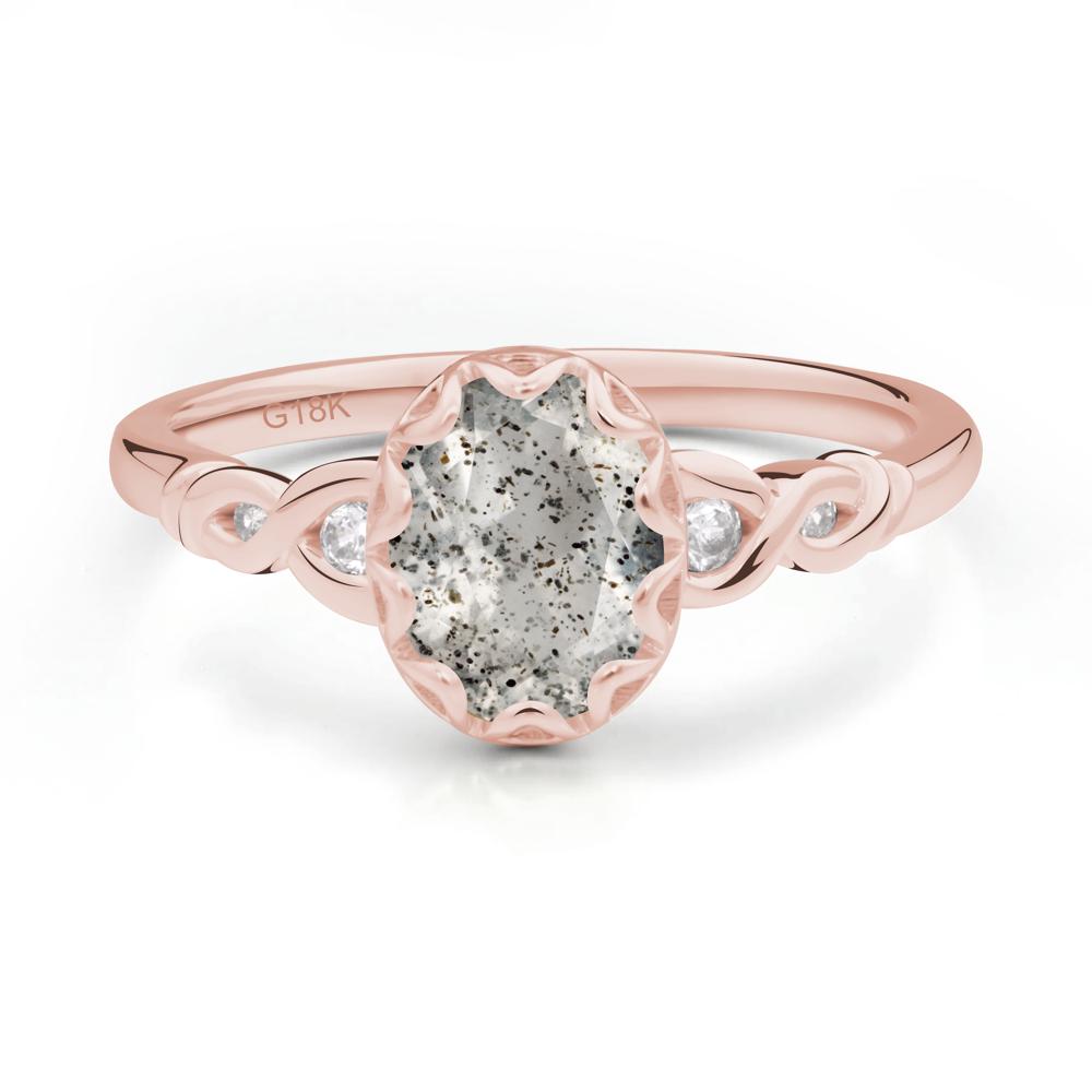 Herkimer Diamond Vintage Oval Engagement Ring - LUO Jewelry #metal_18k rose gold