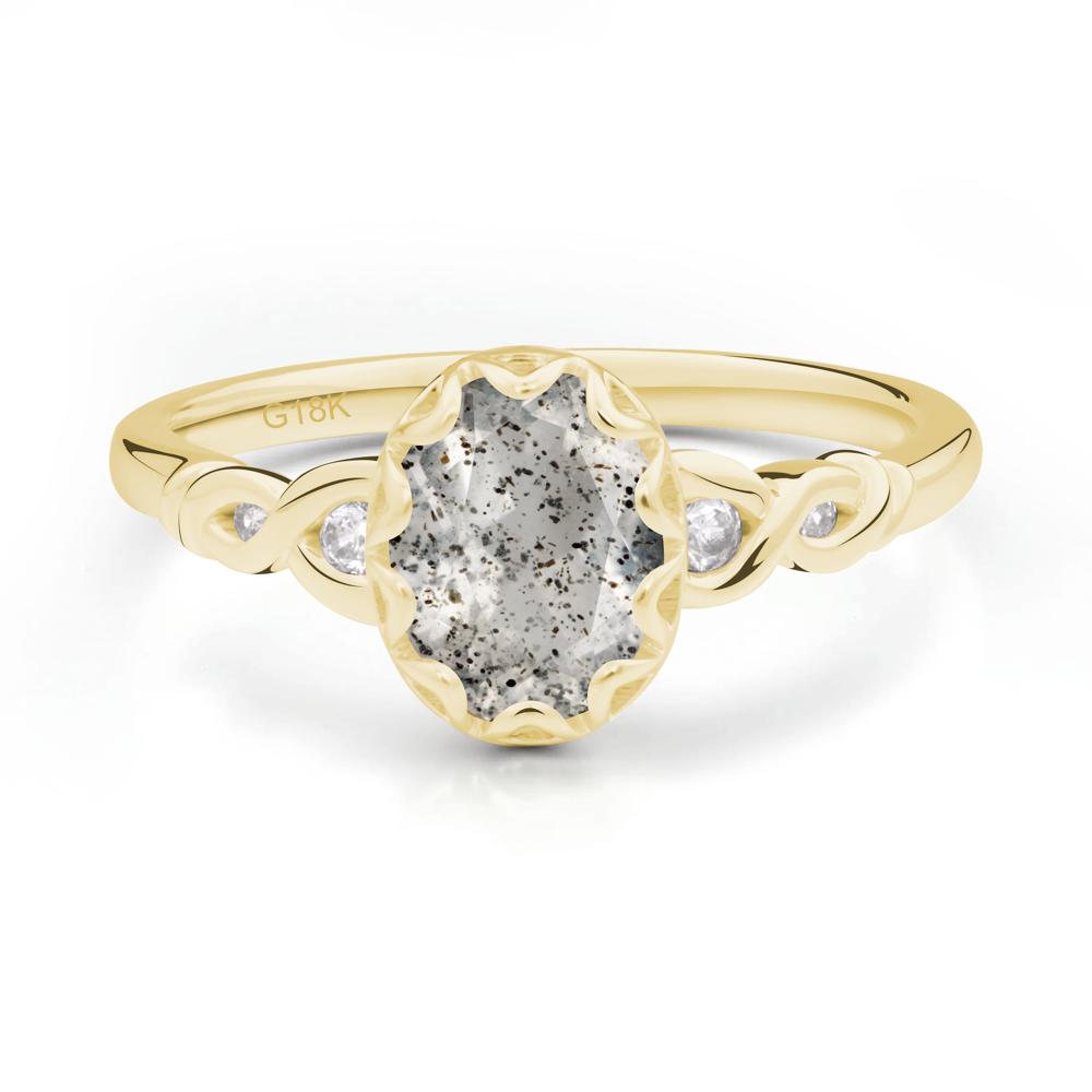 Herkimer Diamond Vintage Oval Engagement Ring - LUO Jewelry #metal_18k yellow gold