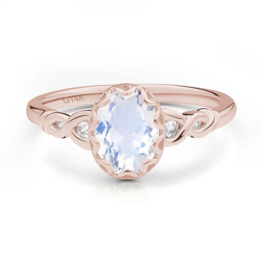 Moonstone Vintage Oval Engagement Ring - LUO Jewelry #metal_14k rose gold