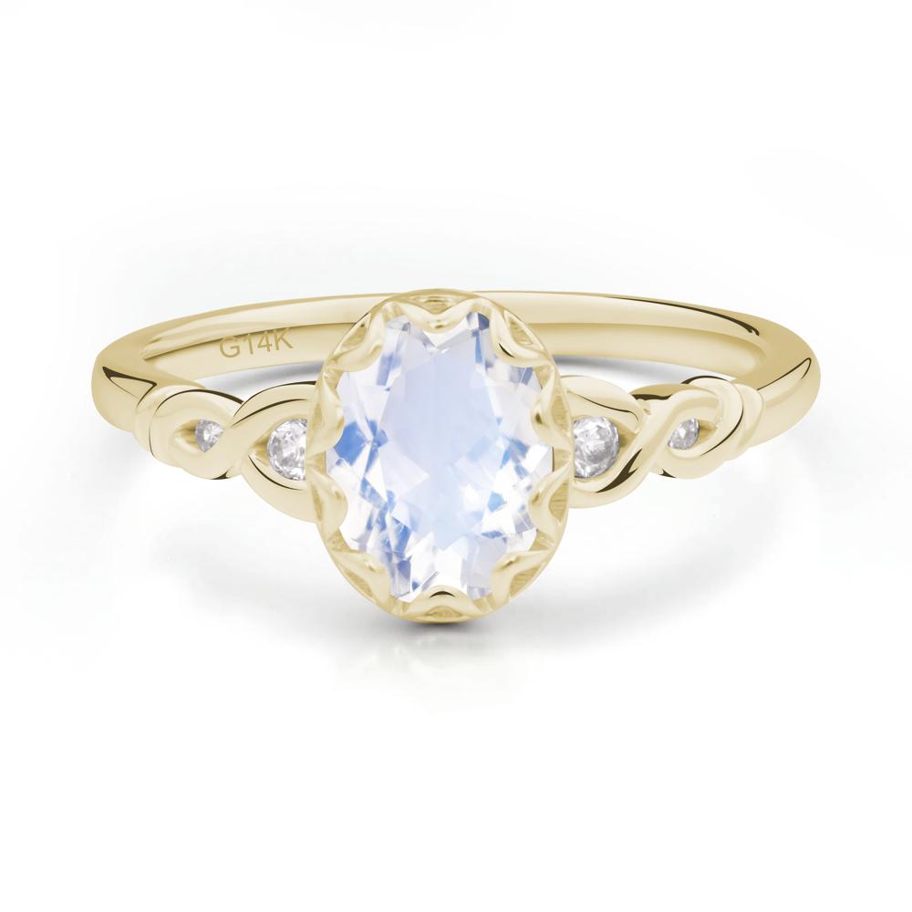 Moonstone Vintage Oval Engagement Ring - LUO Jewelry #metal_14k yellow gold
