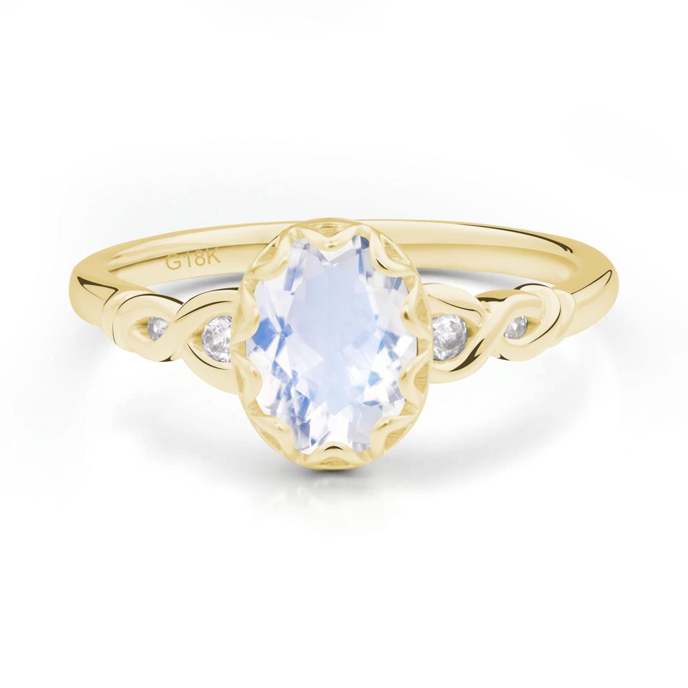 Moonstone Vintage Oval Engagement Ring - LUO Jewelry #metal_18k yellow gold